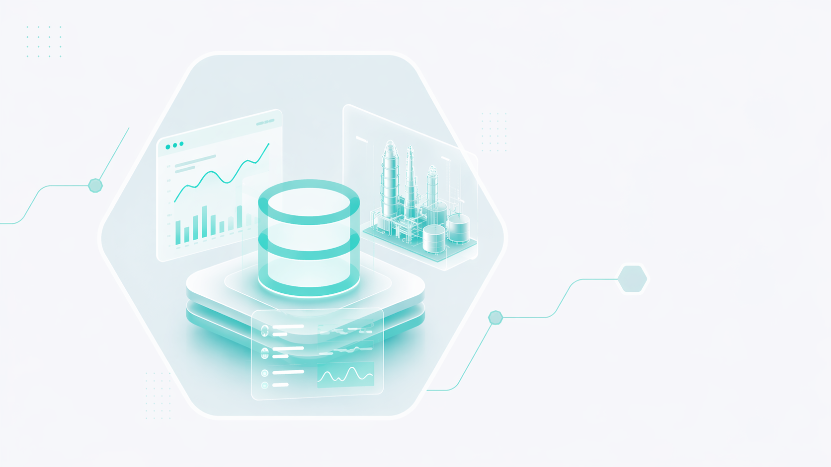 Connected plant data and digital asset information in turquoise